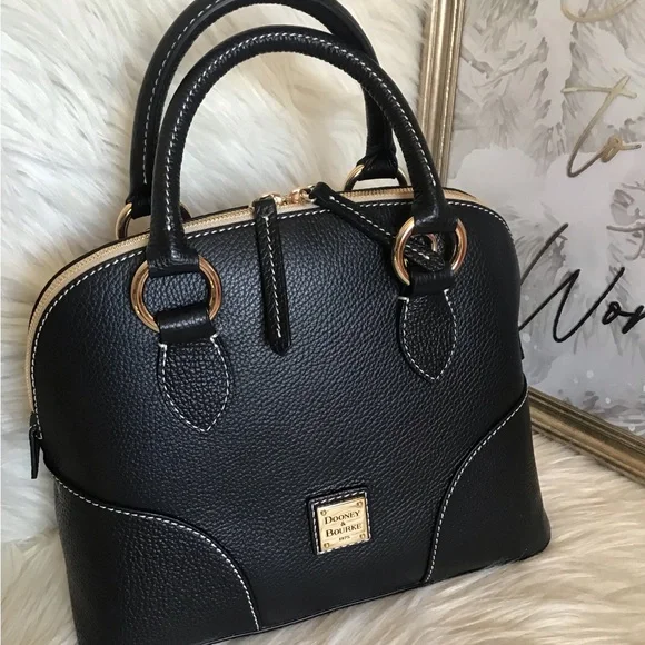 Dooney & Bourke black lucca leather satchel - Picture 8 of 12